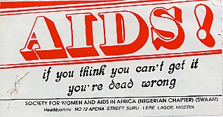 AIDS�ɒ��ӂ��Ăт�����X�e�b�J�[